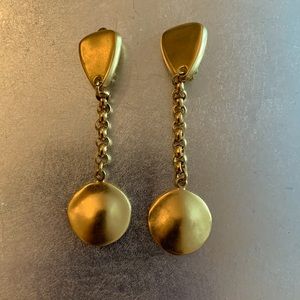 Robert Lee Morris Clip-on Gold Dangle Earrings